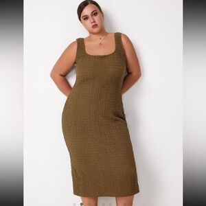 Brown midi length dress